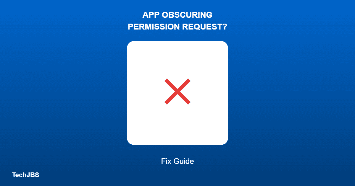 Warning icon representing the fix for the app is obscuring a permission request error on Android